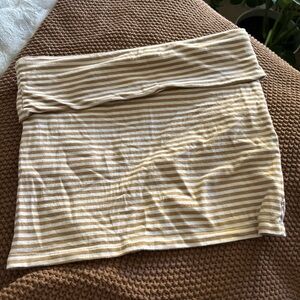 American Eagle Outfitters Tan and White Striped Tube Top